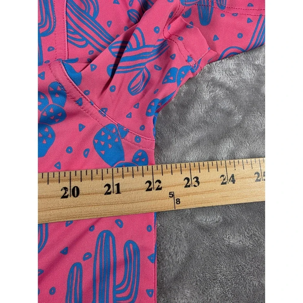 Chubbies Performance Polo Men Medium Pink The Grand Mirage Cactus Print NWT - Picture 5 of 7